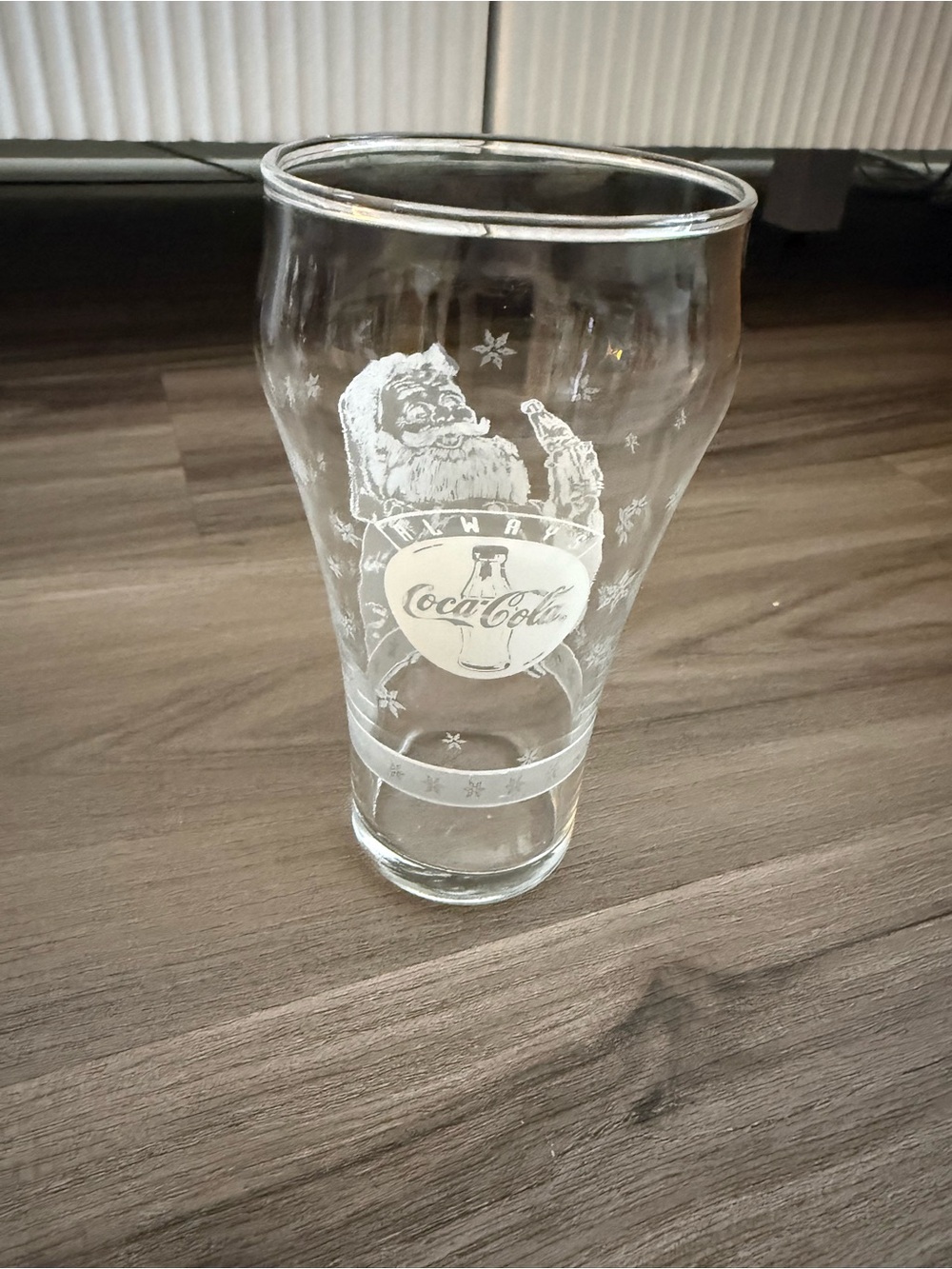 Vintage 1999 Coca-Cola Always Santa Christmas Frosted Glass 16 oz